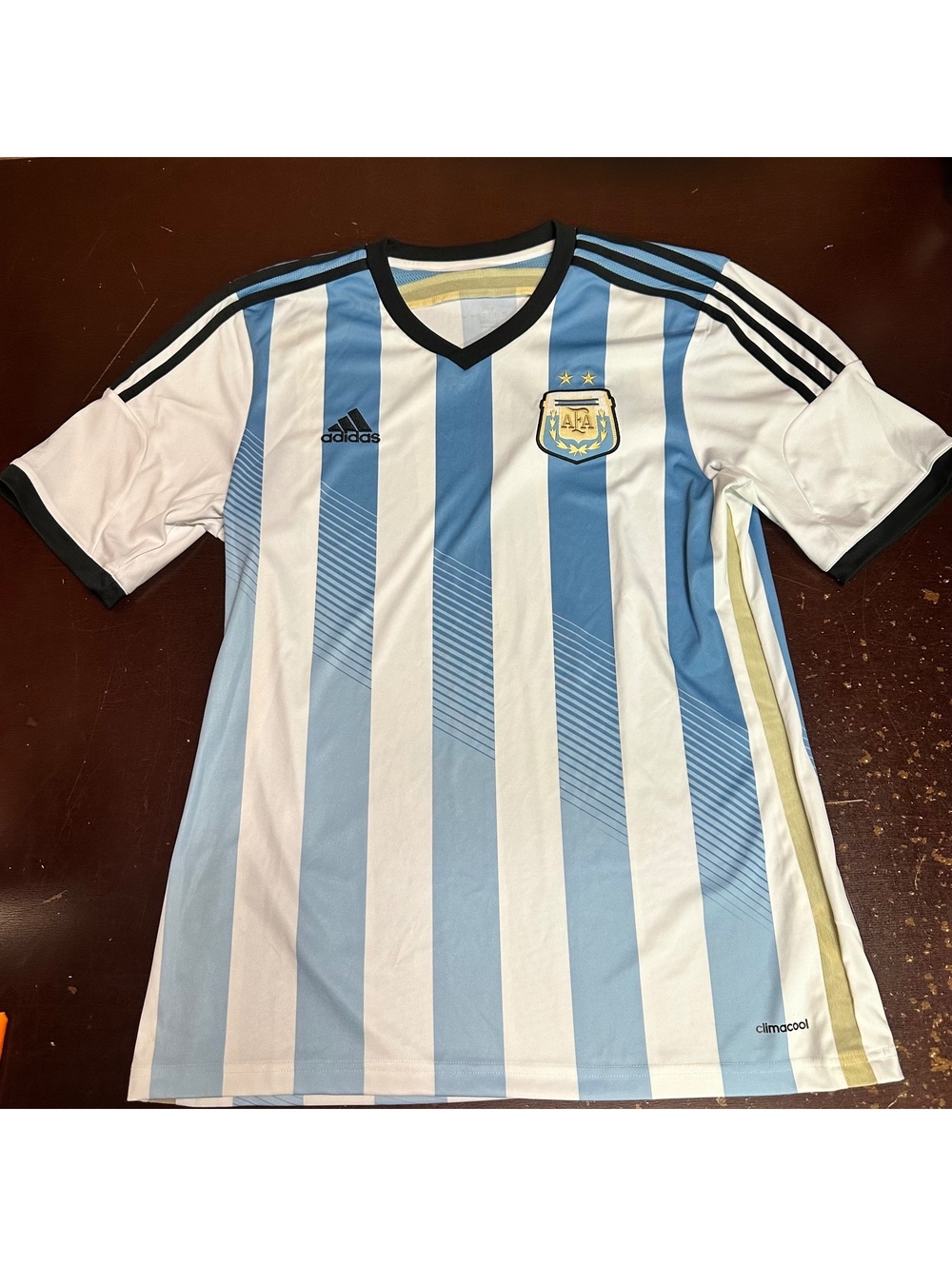 Adidas 2013-2015 FIFA Argentina National Football Team Home Jersey Men's Large